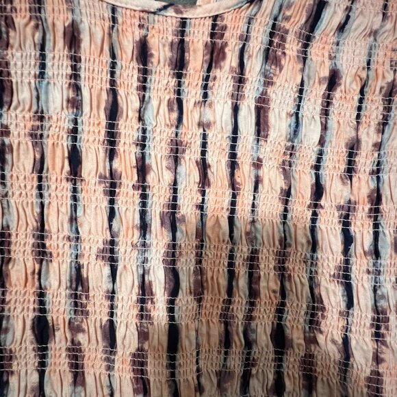 NWOT Torrid Pink Tie Dye Stripe Sleeveless Smocked Babydoll Tank Top Size 1 - Picture 9 of 14